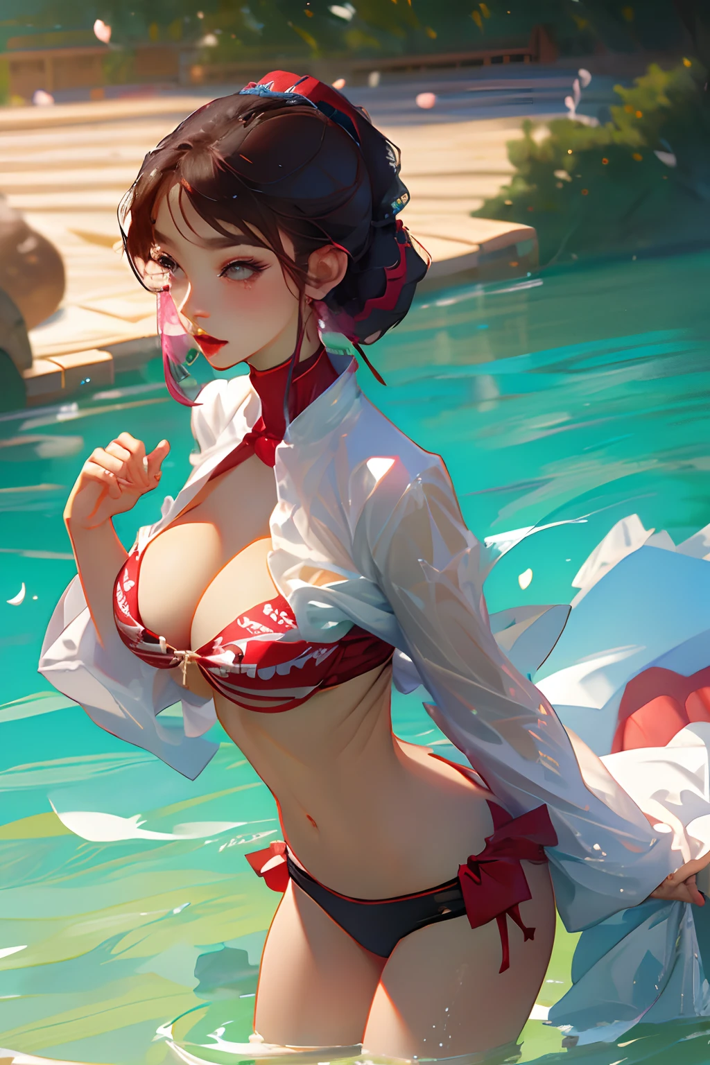 Sakura with big boobs and bikini