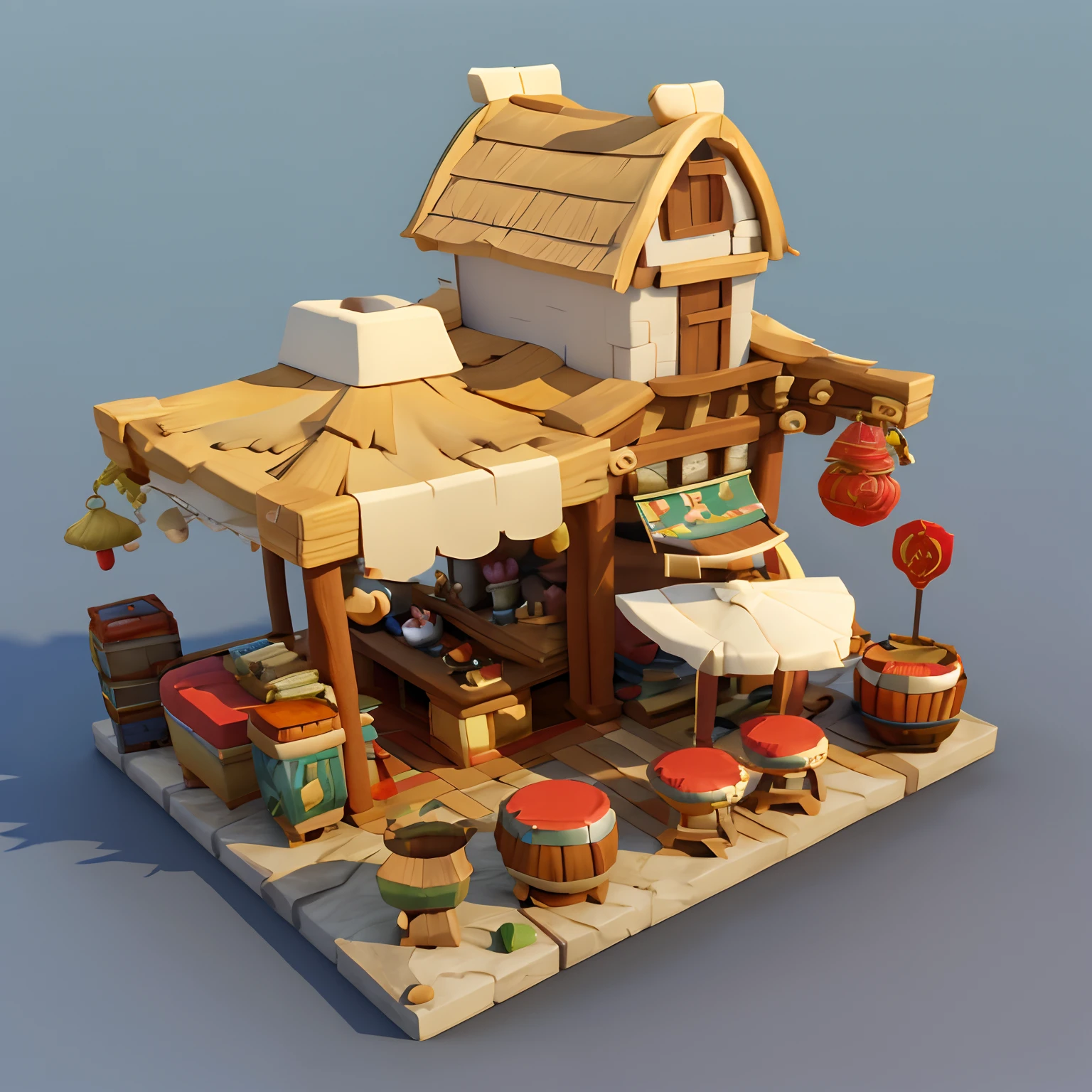 Game scene design, Cartoony,Swollen drum,Drum,China-style,casual game style, 。.。.。.。.。.。.。.3D, blender,closeup cleavage,tmasterpiece,super detailing,best qualtiy