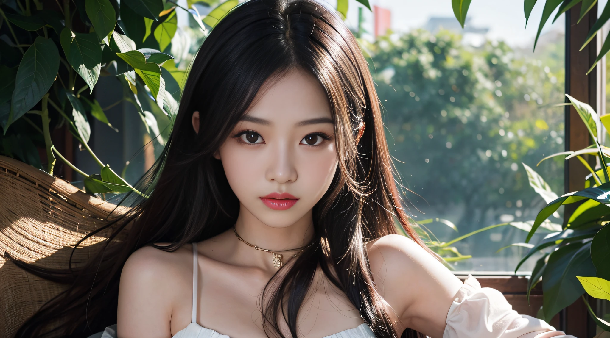 best qualtiy,tmasterpiece,超高分辨率,(真实感:1.4),RAW photogr,1girll,cropped shoulders,dream magical,long whitr hair