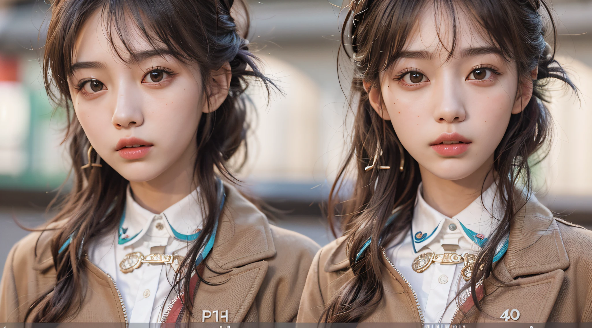 best quality detail:1.2, hentail realism, 8K  UHD, A high resolution, 1girl in:1.2, The ultra-detailliert, High quality textures, intricately details, detaileds, Very detailed CG, High quality shadows, Detail Beautiful delicate face, Detail Beautiful delicate eyes, depth of fields, Ray traching, in her 20s, Beautiful pop girl, Korean Urzan face:1.1, Slender face, ulzang-6500-v1.1:0.6, PureErosFace_V1, glowing light eyes, teak, Glossy lips, perfect bodies, choker necklace、nedium breasts、 Brown hair、poneyTail:1.1, street, Particle, view the viewer, Photorealsitic:1.4, ultra - detailed, Photos realistic, 4K 8K Ultra HD full-color RAW photos, Fuji Film(Medium format:1.2), hasselblatt:1.2, Carl Zeiss:1.1, Incredible dynamic range photography(util_The art of Smus-768:1.1), A high resolution, high pixel count, Clear details, Sharp Images, Natural color reproduction, denoised, High fidelity, quality, Software improvements, upscaled, Optimization algorithm, Professional-grade grooming、((Shibuya, tokyo prefecture))、On the way to shopping、((Fashion clothes with a very high design))、((Classic tailoring suits: Box-shaped custom jacket and trousers、Powerful dressings))