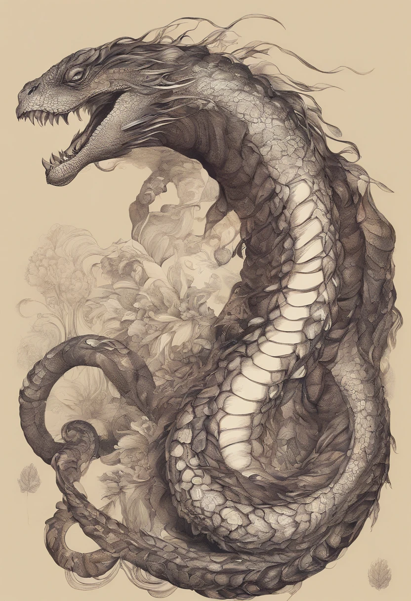 Dragon turtle,Dragon head snake tail turtle body,Stout limbs,Heavy tortoiseshell shell,Huge waves,the detail,super-fine,Ultra photo realsisim,Hyper-realistic,Works of masters,8K wind resolution,OC renderer,