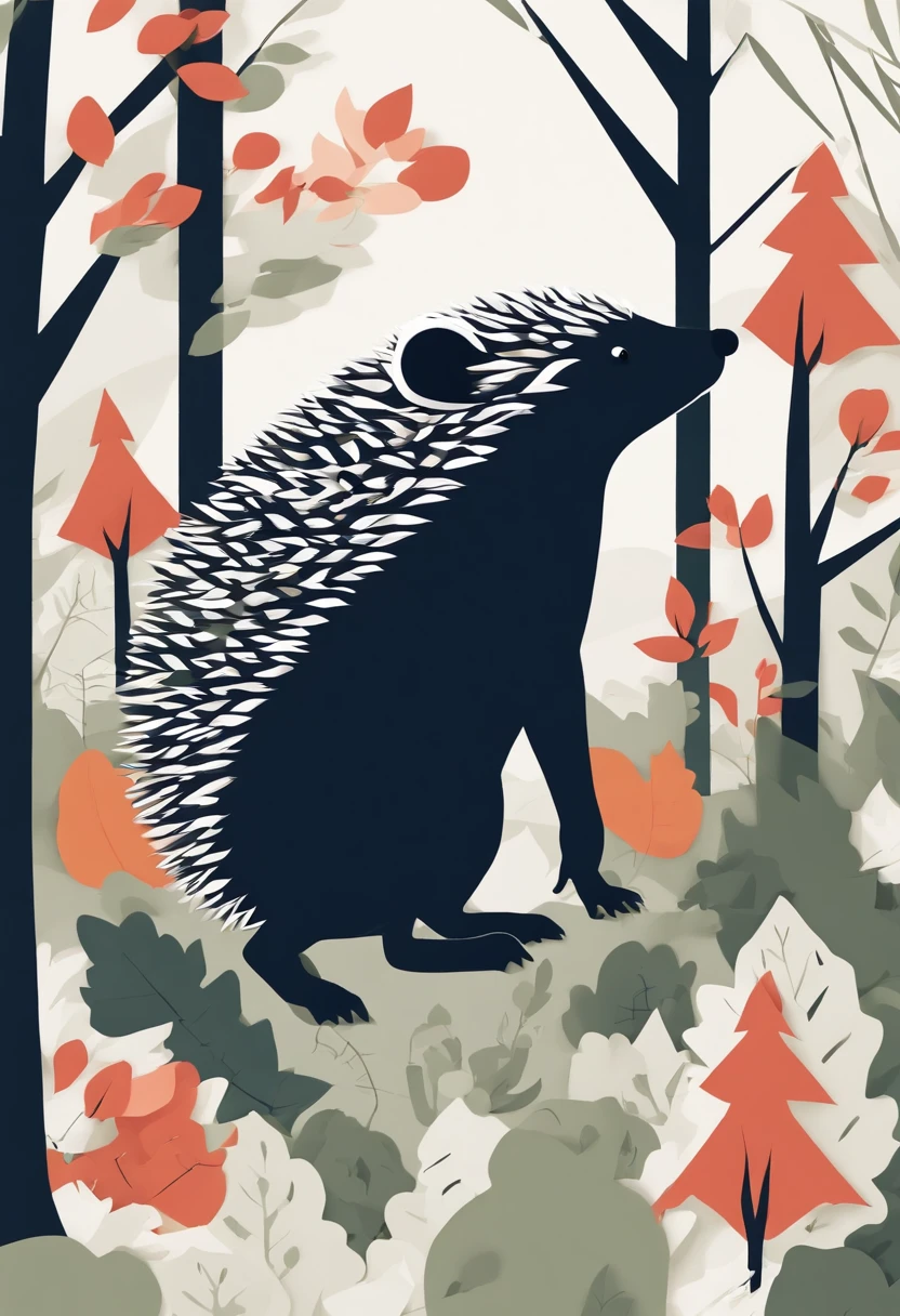 Hedgehog in the forest school
