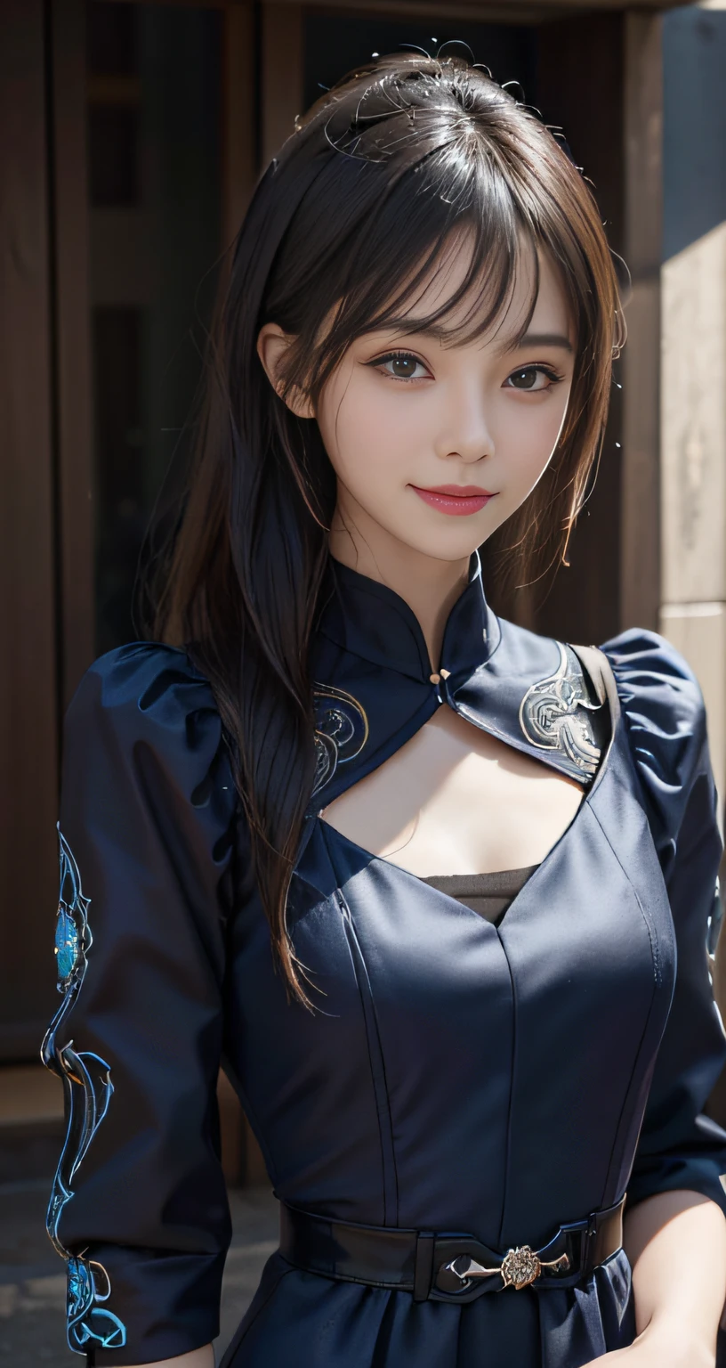 masterpiece, 1 beautiful girls, detaileds, top-quality, 超A high resolution, (Realistis: 1.4), OriginalPhoto, 1girl in, 电影灯光, A smile, japanes, a asian beauty, clean, ultra beautiful, little young face, Beautiful skins, A slender, cyberpunk backgrouns, (A hyper-realistic), (hight resolution), (8K), (ighly detailed), (The best illustrations), (beautifully detailed eyes), (ultra-detailliert), (wall-paper), (详细的脸), How viewers look, fine detailed, A detailed face、pureerosfaceace_v1、A smile、46-point diagonal bangs、Facing straight ahead、Proper(Fashionable、colourfull、date dress)、body facing front、photos realistic、Happy smile when you see this、