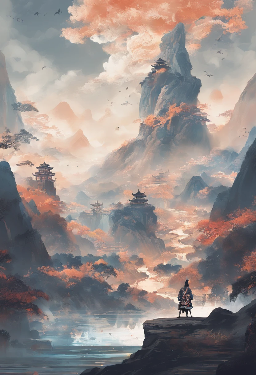 Chinese mythology,Mountain and Sea Sutra,cow head,(((One-legged))),((Spit fire in the mouth)),moor,tmasterpiece,Best picture quality,super-fine,Super magical,ultra - detailed,8K分辨率,OC renderer,dynamic viewing angle