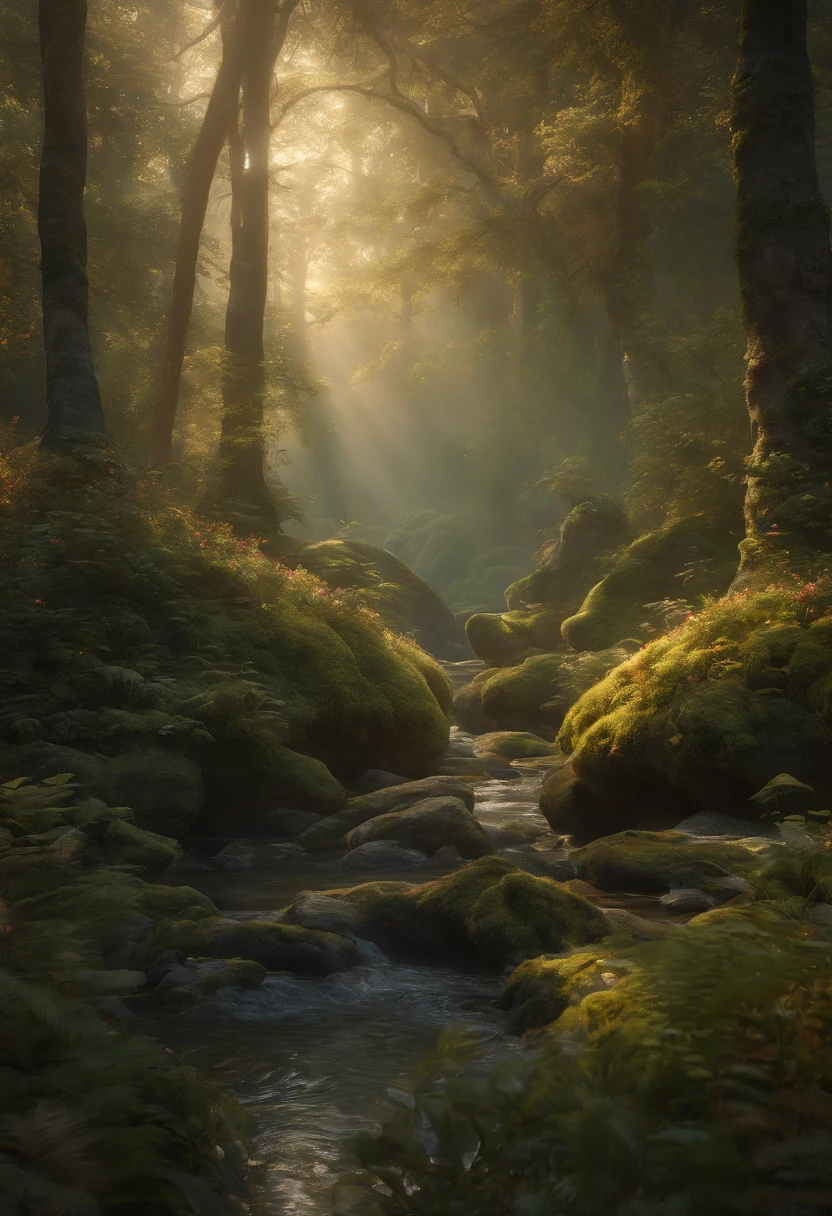 masterpiece, best quality, high quality,extremely detailed CG unity 8k wallpaper, An enchanting and dreamy scene of a fantasy forest, with towering trees, glowing mushrooms, and hidden fairy glens, creating a sense of mystique and enchantment, artstation, digital illustration, intricate, trending, pastel colors, oil paiting, award winning photography, Bokeh, Depth of Field, HDR, bloom, Chromatic Aberration ,Photorealistic,extremely detailed, trending on artstation, trending on CGsociety, Intricate, High Detail, dramatic, art by midjourney