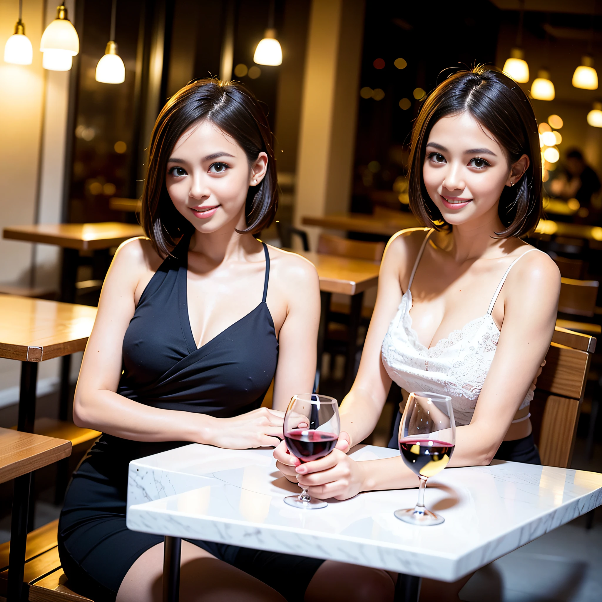(64K, UHD, top quality, masterpiece: 1.2), (realistic, photorealistic: 1.37), super detailed, pretty woman 1 person, (slim face), (slim body), (brown hair), (short cut), cheeks slightly blushing, (35 years old), 38 years old, solo, beautiful detailed urban night view outside the window, restaurant, wine glasses sit, at night, in a prominent place (from the waist up) NovaFrogStyle, Actress, Model, Waist Up, White Wine, Slim, Wine Glass, Super Clean Night View, Wine Glass Put in the Middle, Happy Smile, (Smile: 1.15), Beautiful Fine Eyes, Upper Body, Bust Japan Up, Night, Short, Short, Actress, Model, Waist Up, White Wine, Slim, Wine Glass, Super Clean Night View, Wine Glass Put in the Middle, Happy Smile,