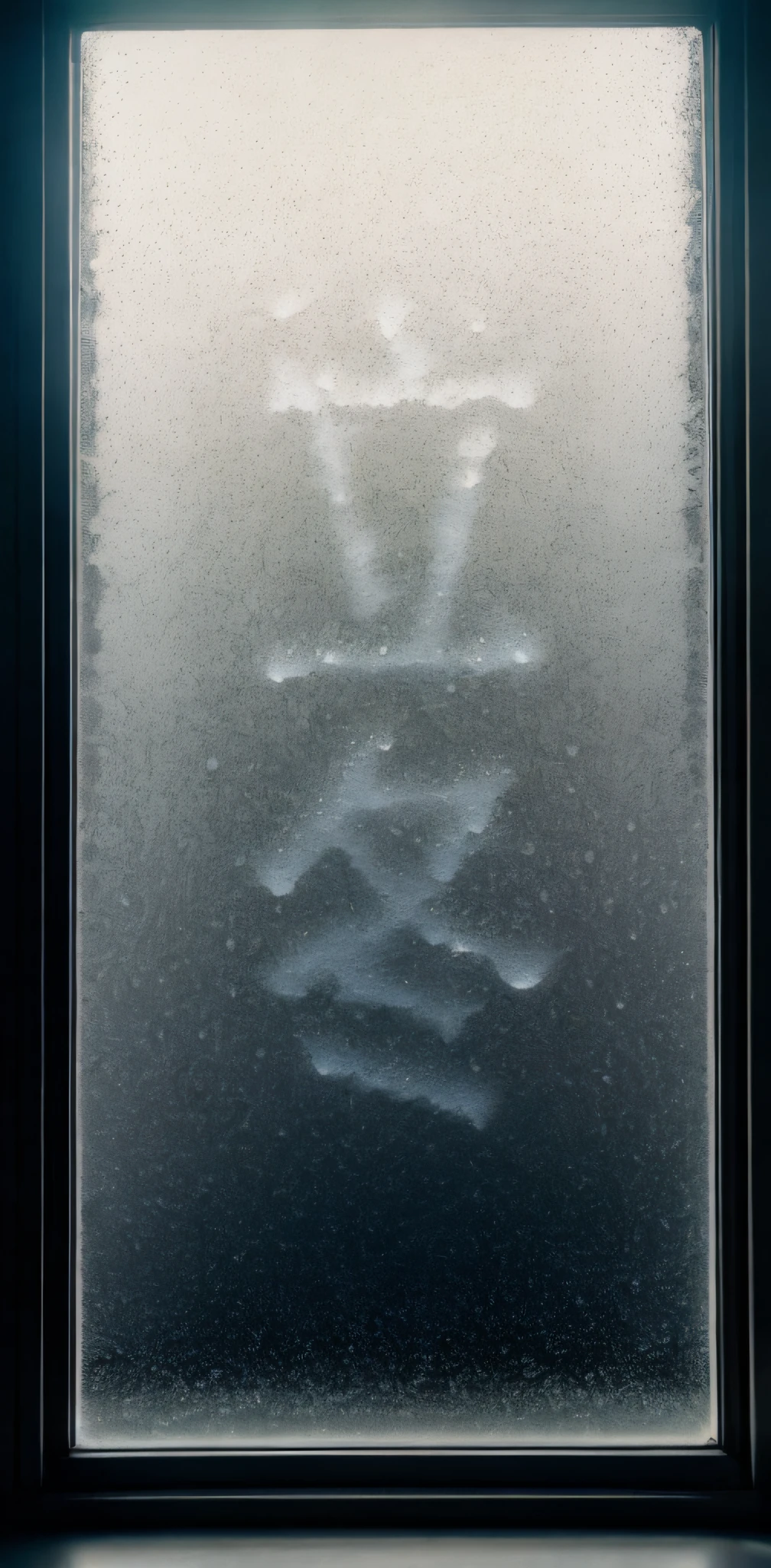 Winter nights, There is a layer of fog on the window glass in the interior, There are water droplets on the glass,There are smearing marks on the glass, Close up, background illusory, Bright, Natural light, movie light effect, 35 mm photo, Light and dark contrast, Award-winning photography, panoramic, Realism, Sony FE GM, 8K, Overhead angle