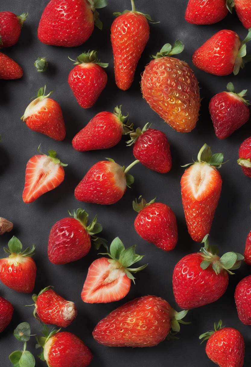 Greenday, thailand, professional photography, studio lighting, dried fruit, crispy strawberry, advertising photography, intricate details, hyper-detailed, ultra realistic, 8K UHD