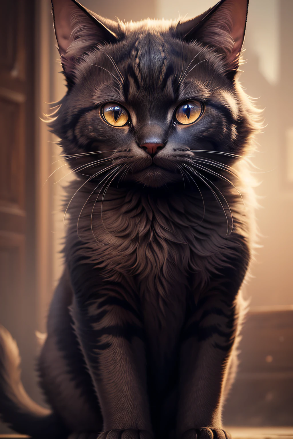 a beautiful animal hell cat, very detailed and textured