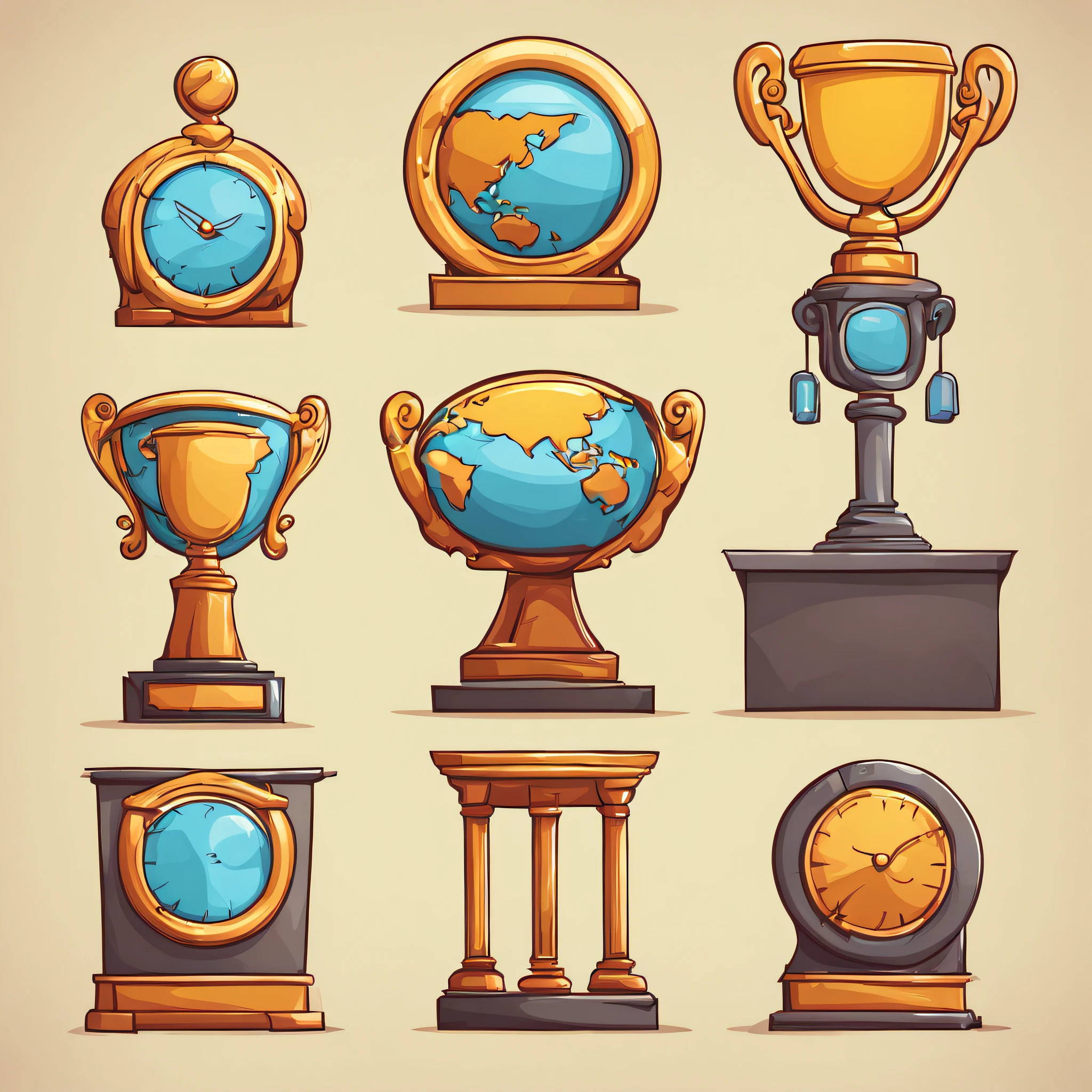 icon of motivation pedestal, cartoon style