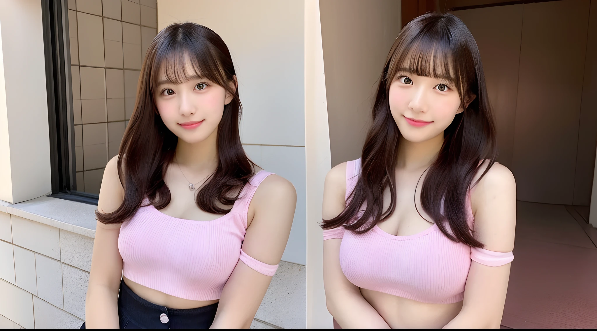18-year-old cheergirl in brown miniskirt(E Cup Breast)