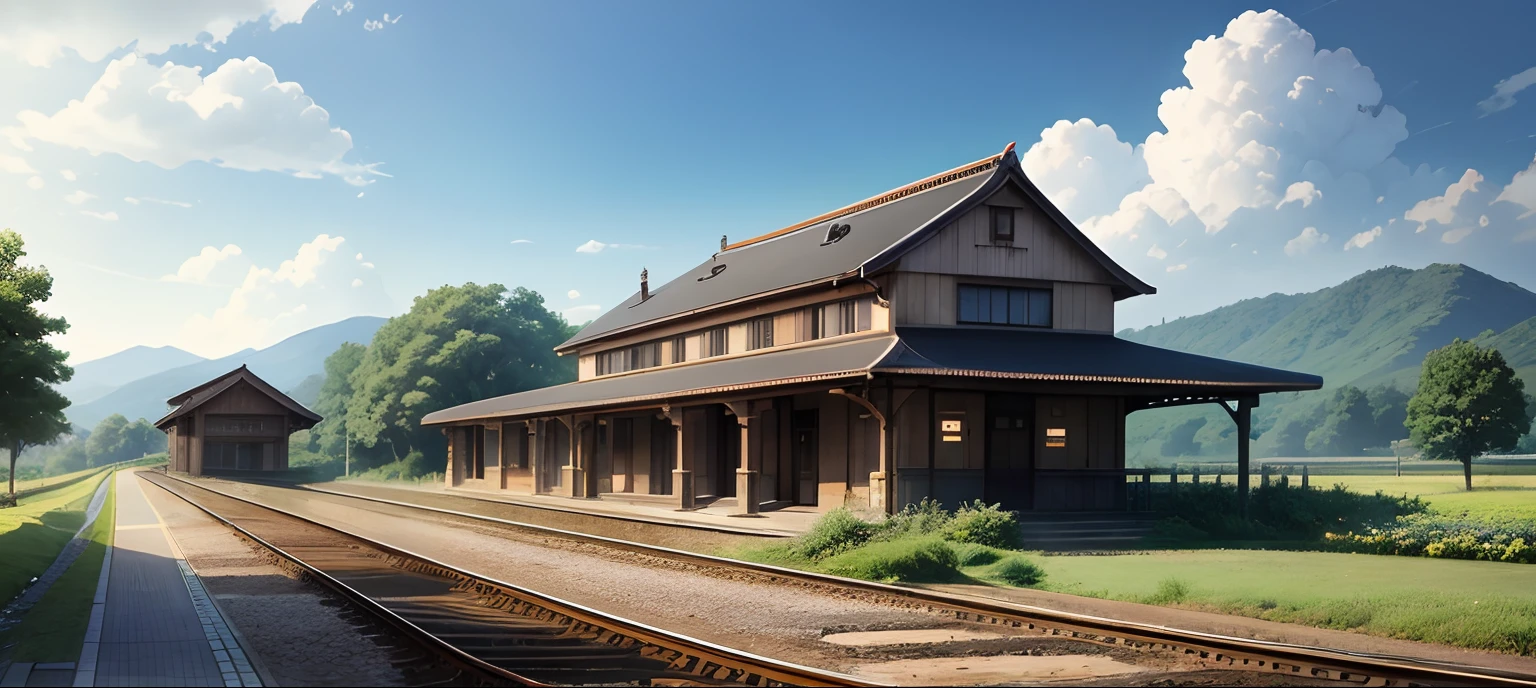idyllic、countryside、railway、station