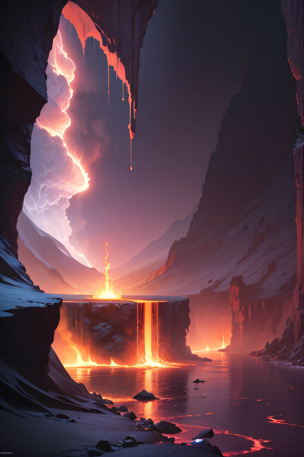 Very good 8KCG wallpapers, very fine 8K CG wallpaper, Lava Cave, Underworld,