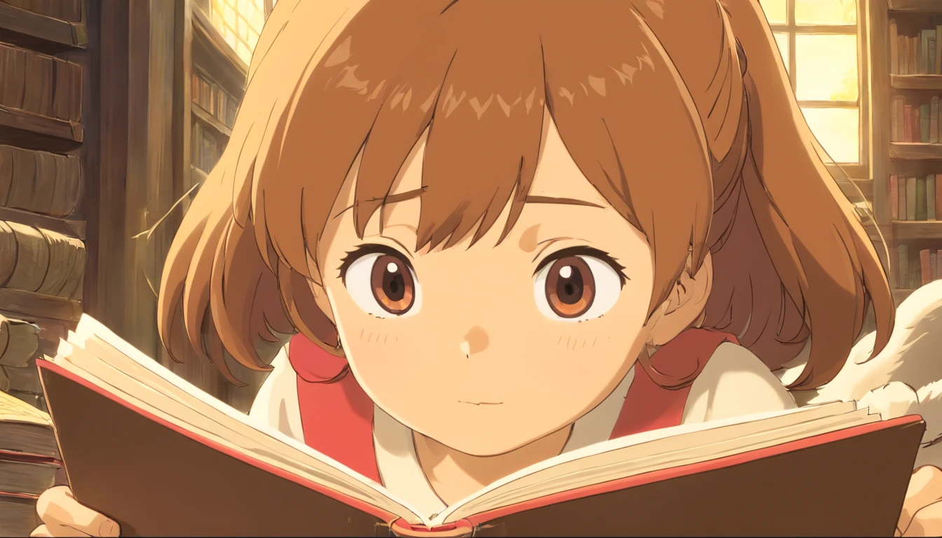reading a book,Front close-up