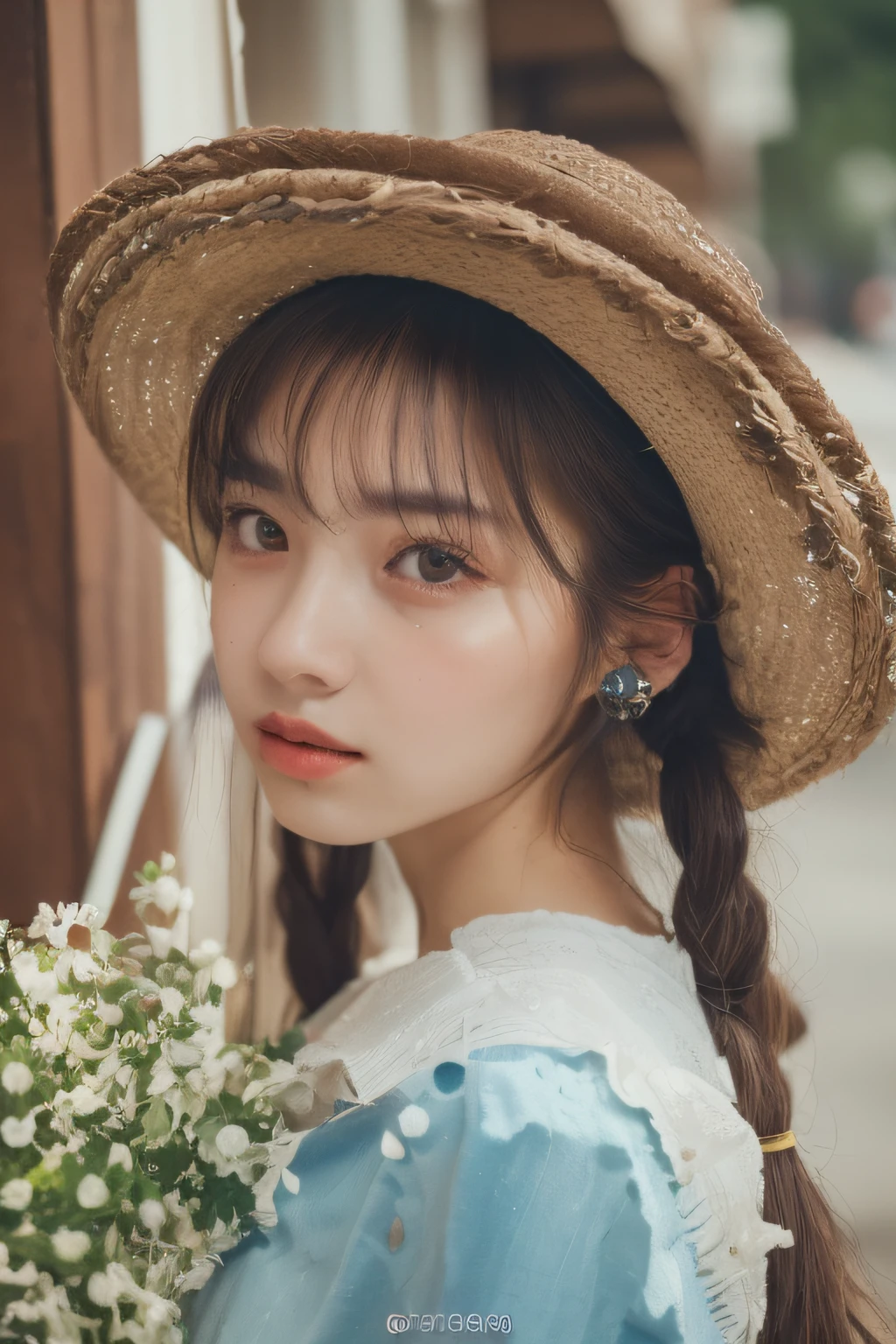 ((Best quality, 8k, Masterpiece :1.3)), 1girl, Pretty woman with emphasizing slender abs :1.3, (random hairstyles :1.2), Oversized tank top :1.2, Ultra-detailed face, Detailed eyes, Double eyelid, armpit