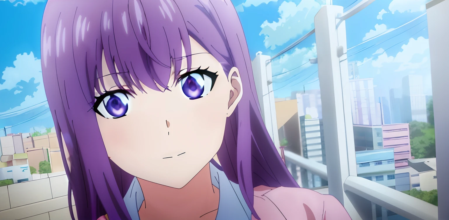 a close up of a person with purple hair and blue eyes, anime visual of a cute girl, sankakucomplex anime image, still from anime, still from tv anime, in the anime film, today's featured anime still, in an anime, anime girl of the future, anime visual of a young woman, screenshot from guro anime, anime still image