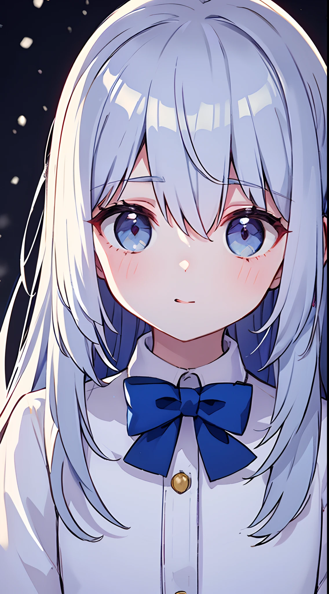 one-girl,blue bow,cabellos largos dorados,Snow-whiteskin,Good-looking action,adolable,، simple,rays of sunshine,Animation style,Hyper-Resolution,accuracy,detail render,(Delicate facial portrayal)(Fine hair portrayal)(highest quality)(Master masterpieces)(High degree of completion)(a sense of atmosphere)tmasterpiece,ultra - detailed(half-body portrait)