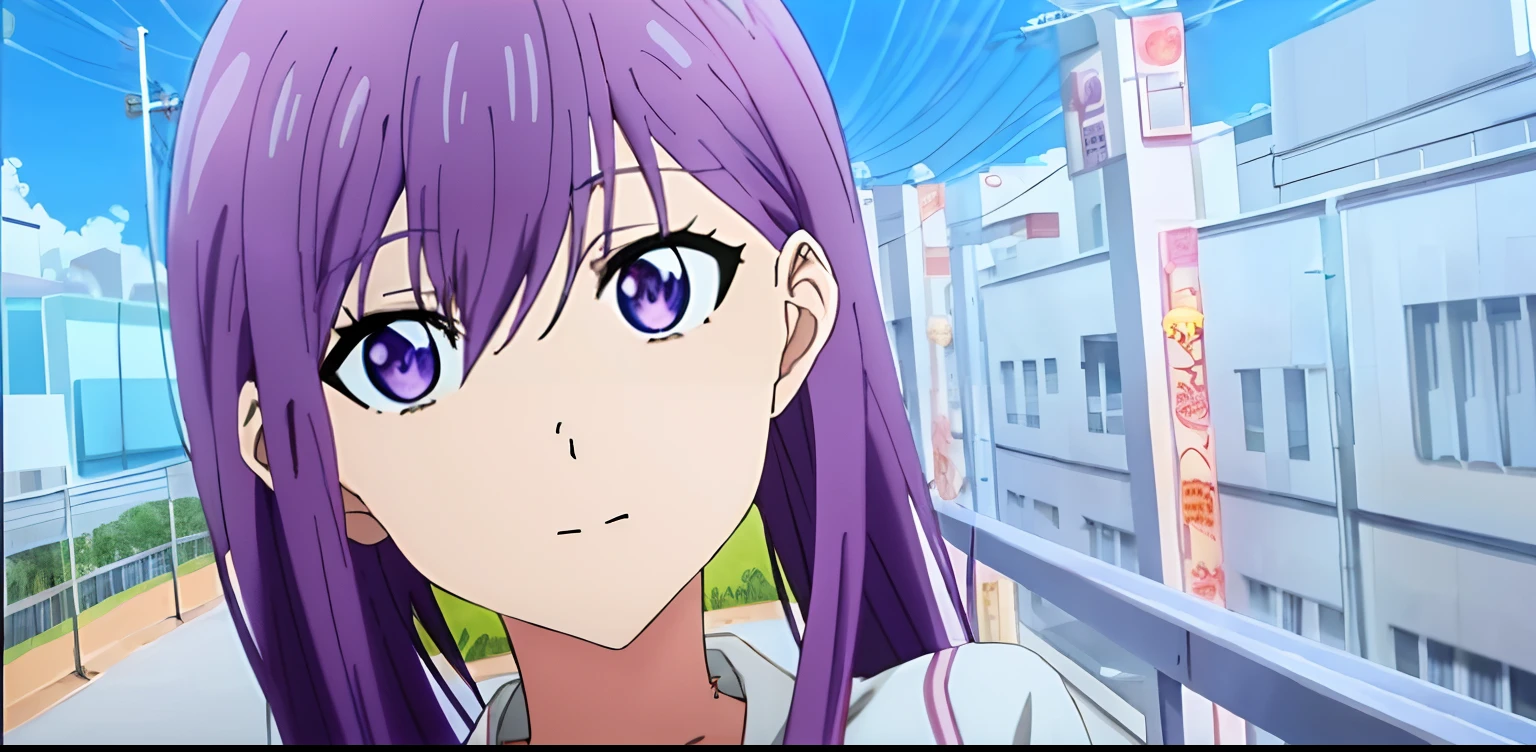 a close up of a person with purple hair and blue eyes, anime visual of a cute girl, sankakucomplex anime image, still from anime, still from tv anime, in the anime film, today's featured anime still, in an anime, anime girl of the future, anime visual of a young woman, screenshot from guro anime, anime still image