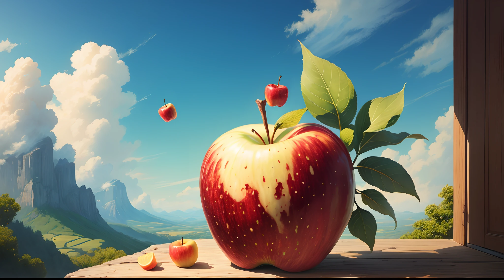 Weightless apple