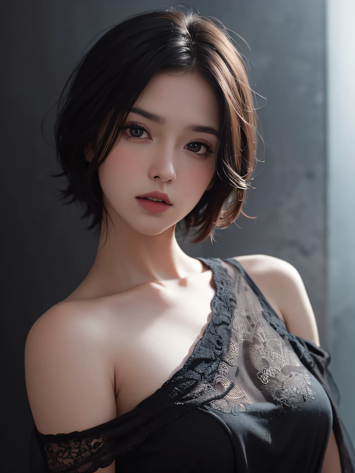 zydG, 1 cutest woman, more skin, look, brown eyes, (short hair with bangs: 1.2), (big: 1.5),no panties), (without bra),
(Photorealistic: 1.4), (Maximum Quality: 1.0), (Ultra High Definition: 1.0), 8K, RAW Photography, (Masterpiece: 0.2), (pureerosface_v1:0.5), Cleavage Enhancement, Ejaculation, Ejaculation on, (((Ejaculation)), ((Ejaculation in Underwear)) (Ejaculation Plentifully) ((Large Ejaculation)) (Semen Splatter)) (Full of Semen))