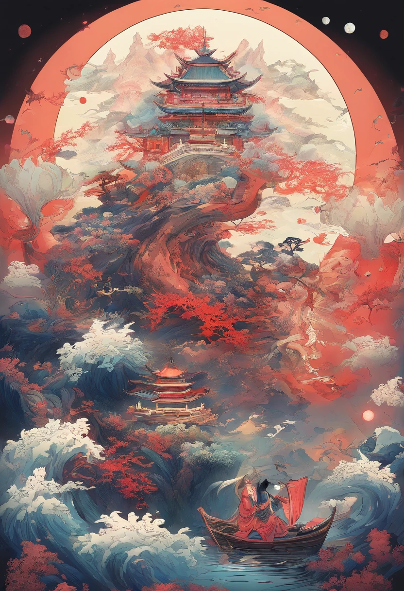 Chinese mythology,Mountain and Sea Sutra,cow head,(((One-legged))),((Spit fire in the mouth)),moor,tmasterpiece,Best picture quality,super-fine,Super magical,ultra - detailed,8K分辨率,OC renderer,dynamic viewing angle