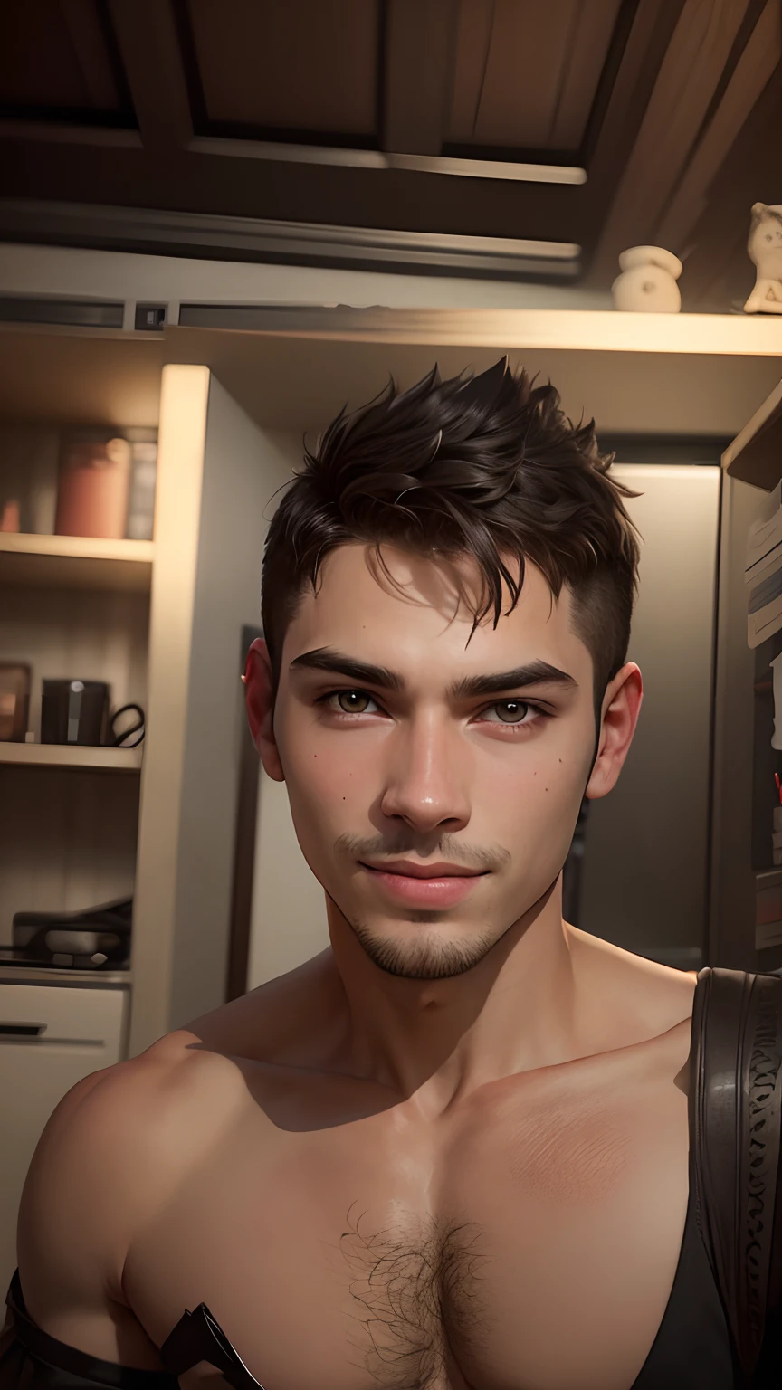 Change background, syberpunk, add long hair, handsome, realistic, 8k, little smile, 18 year old,