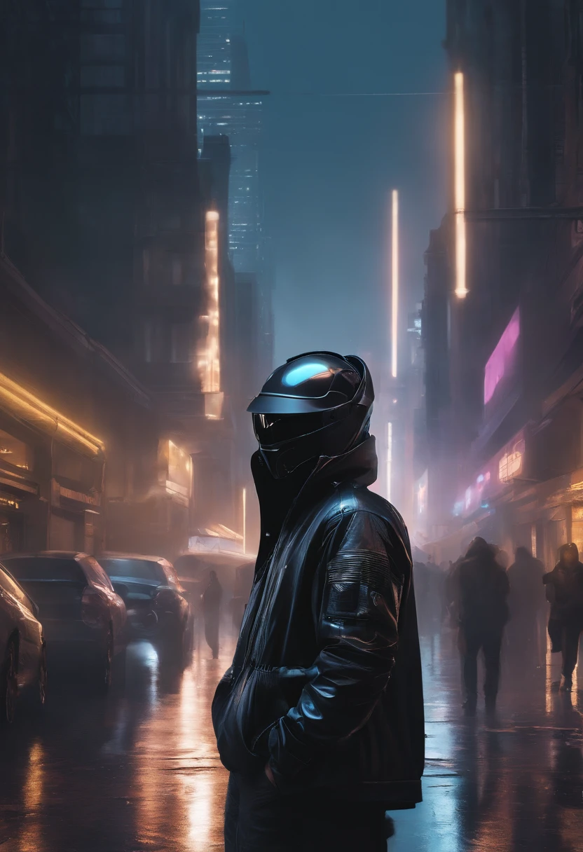 Perfect centering, A cute little bear all over, Wear a student jacket, Wearing sunglasses, Wearing headphones, Standing position, Abstract beauty, Centered, Looking at the camera, Facing the camera, nearing perfection, Dynamic, Moonlight, Highly detailed, Digital painting, art stations, concept-art, smooth, Sharp focus, 8K, high definition resolution, illustration, Art by Carne Griffiths and Wadim Kashin, White background Cyberpunk menace, comfortable super oversized asymetrical plastic translucent techwear long jacket, black hoodie, black cargo pants, black clothing, dark, wearing a futuristic black high-tech helmet daft punk style, aerodynamic, intricate, futuristic, advanced technology, dark-wet environment, dramatic, light and shadow, cinematic, action movie, sharpness, random relaxed position, cyberpunk city, street neon lights, dark street, night, insta photo, photo of the year, octane render, substance, Maya 3D, cinema4D, ArtStation Trending, Devian Art Trend,