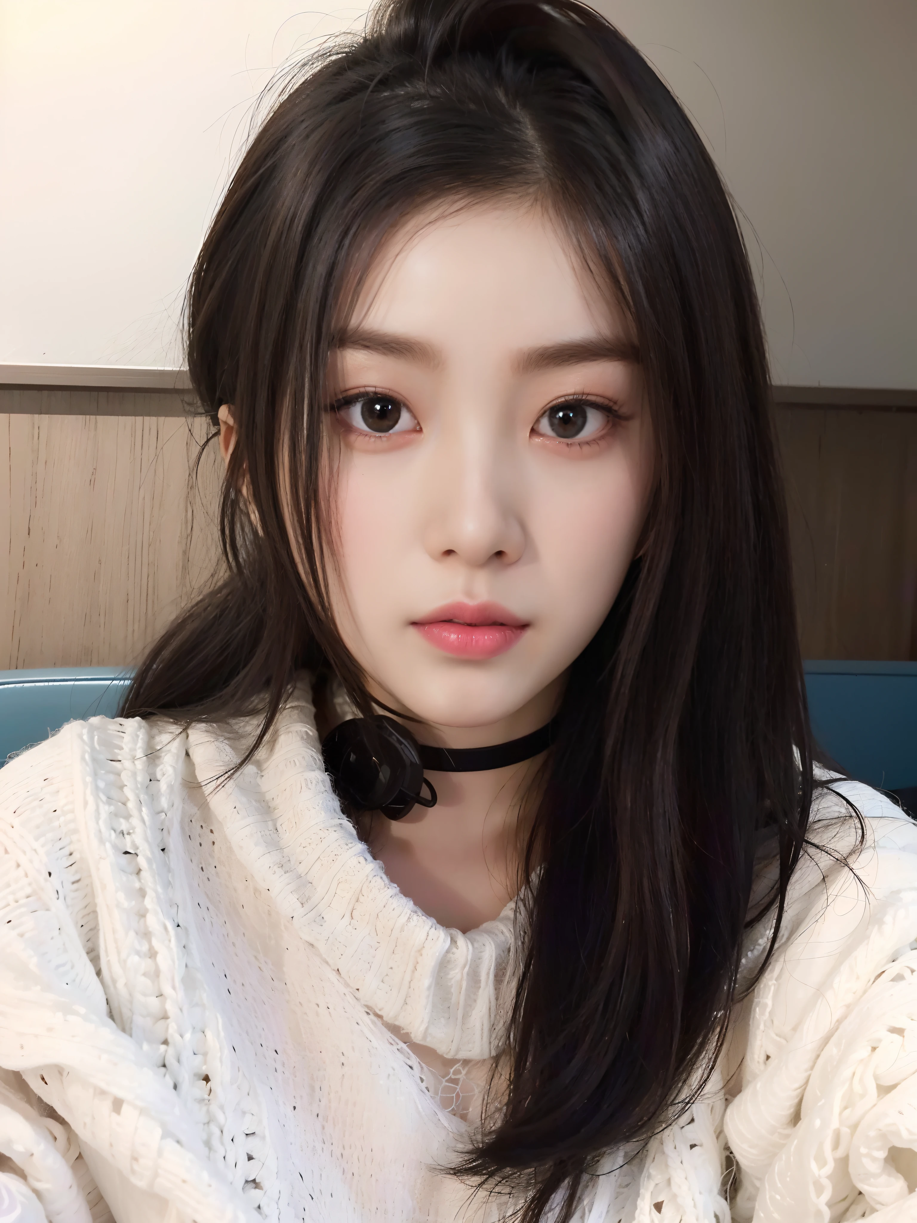 Arad woman with long black hair in a white sweater, Korean girl, ulzzangs, popular korean makeup, beautiful Korean women, Popular Korean makeup, wan adorable korean face, young lovely Korean faces, blackpink jennie, Gorgeous young Korean woman, Beautiful young Korean woman, young cute wan asian face, Korean woman, 19-year-old girl