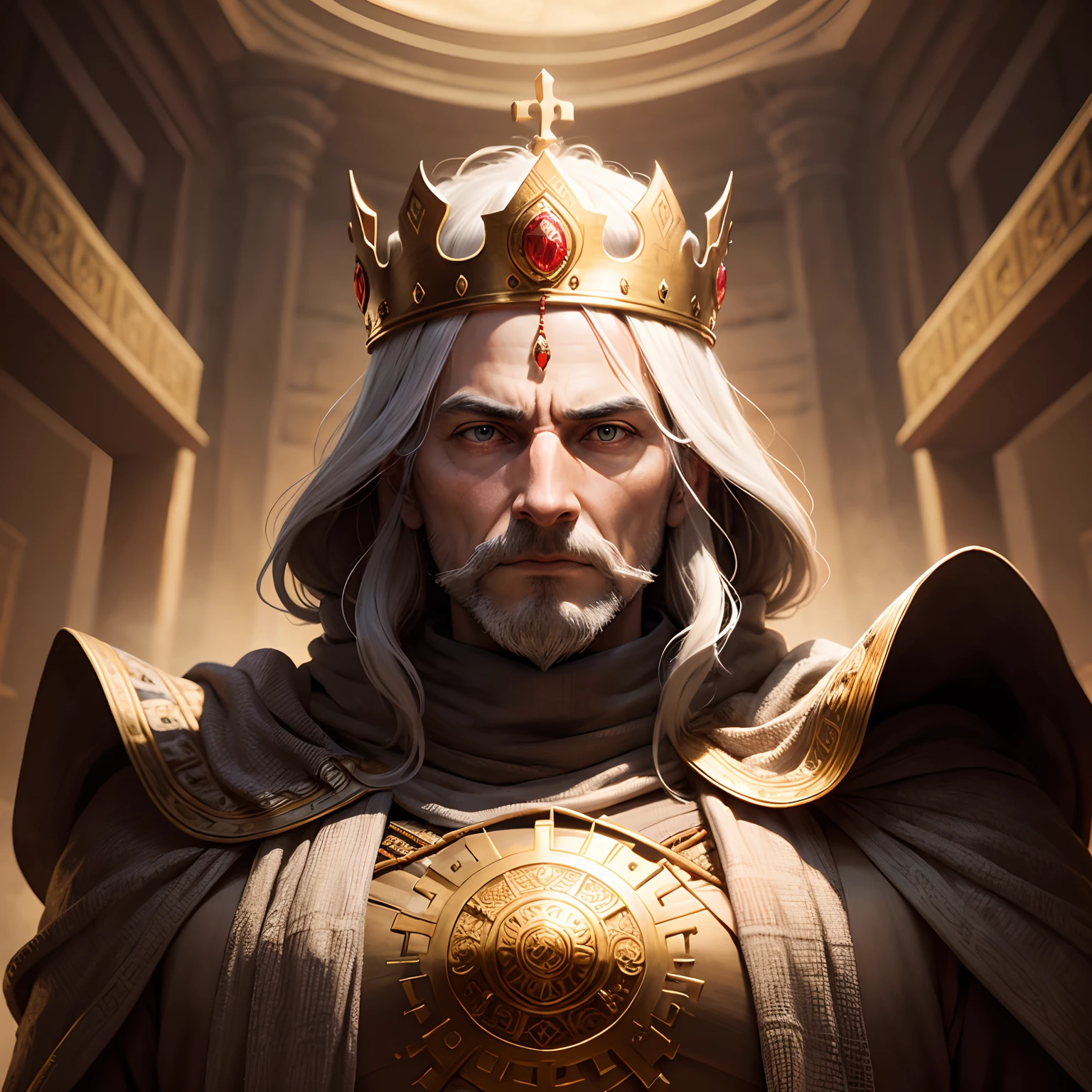 create an image of an ancient king