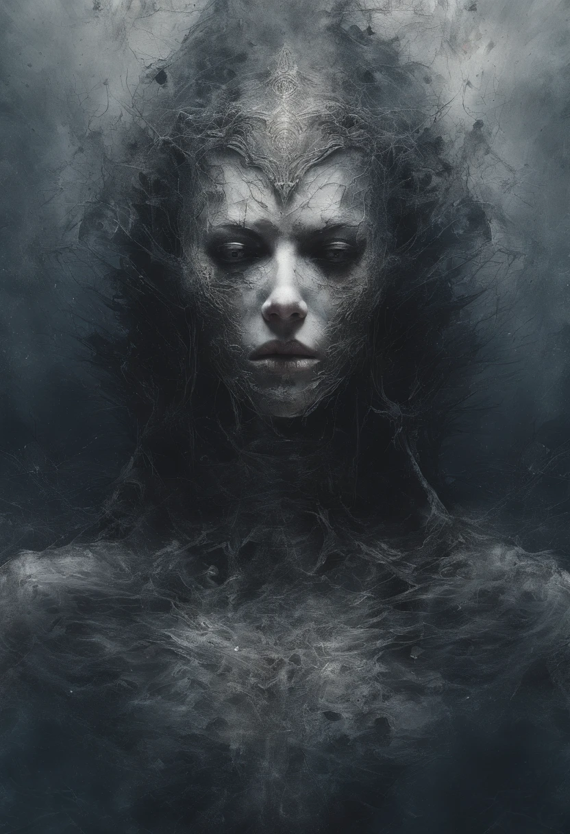 a stern Eldritch ancient god in the storm at night, draped in cloak of stars, [[Sophia Anne Caruso]], [Zendaya], translucent ivory masquerade mask of Eldritch horror, erotic pose, closed eyes, cinematic lighting, (by (Daniel Mernagh) (Carne Griffiths) Monika Nowak), highly detailed, detailed face, soft body, alien