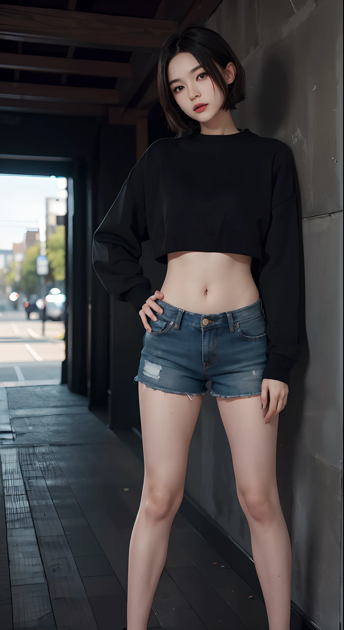 (masuter piece:1.3)、(8K、Photorealsitic、Raw photography、top-quality: 1.4)、(1girl in)、beautiful countenance、(Lifelike face)、(A dark-haired、short-hair:1.3)、
Beautiful hairstyle、realisticeyes、Beautiful details、（real looking skin）、Beautiful skins、absurderes、enticing、超A high resolution、A hyper-realistic、high-detail、the golden ratio、