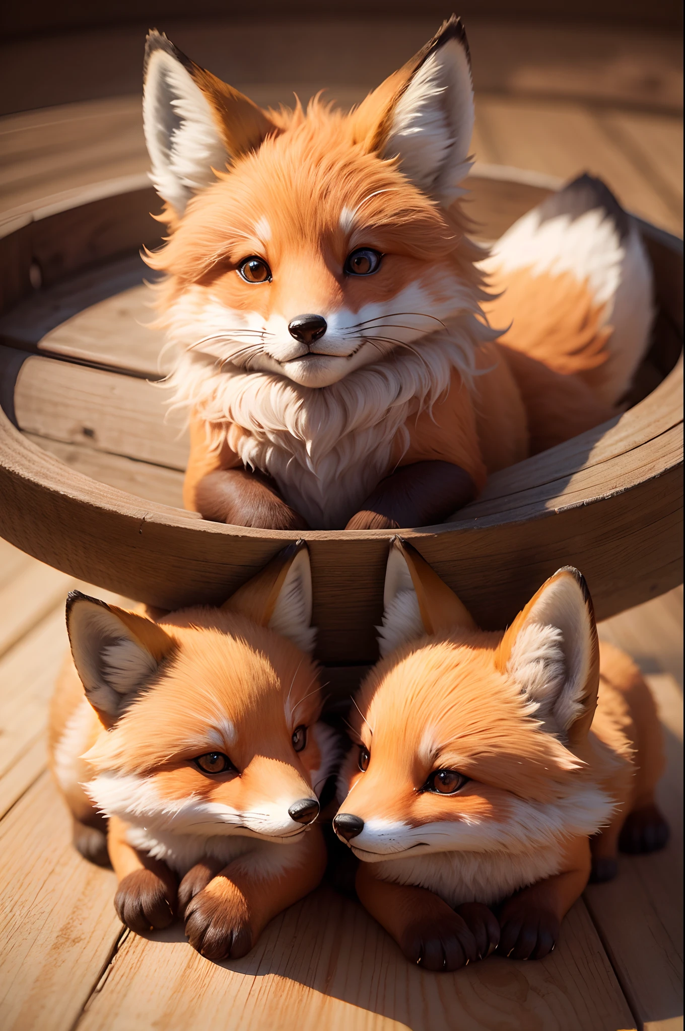 Cute fox, fluffy cub, 8k, ultra detailed,