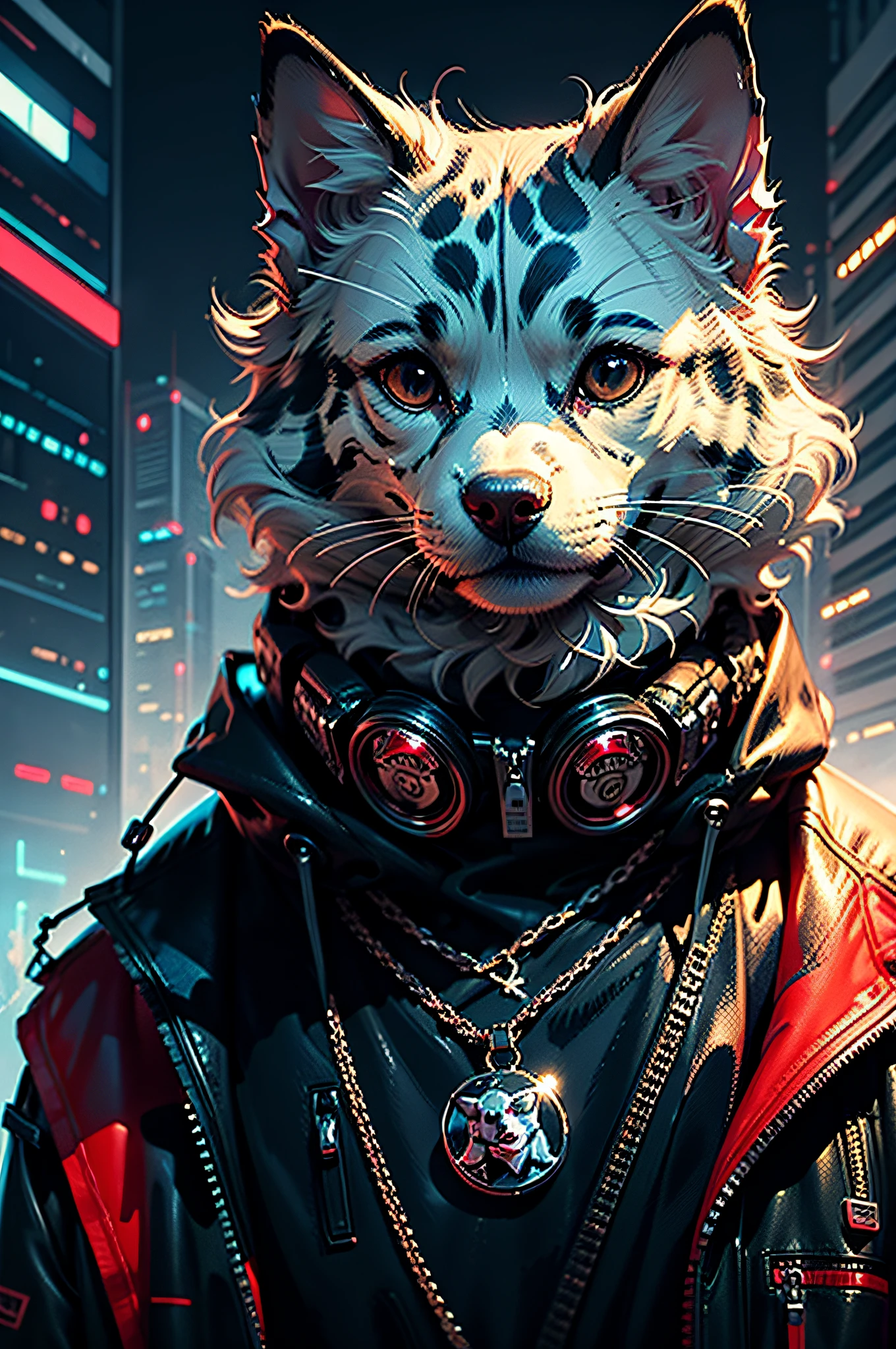 Dalmatian dog cyberpunk