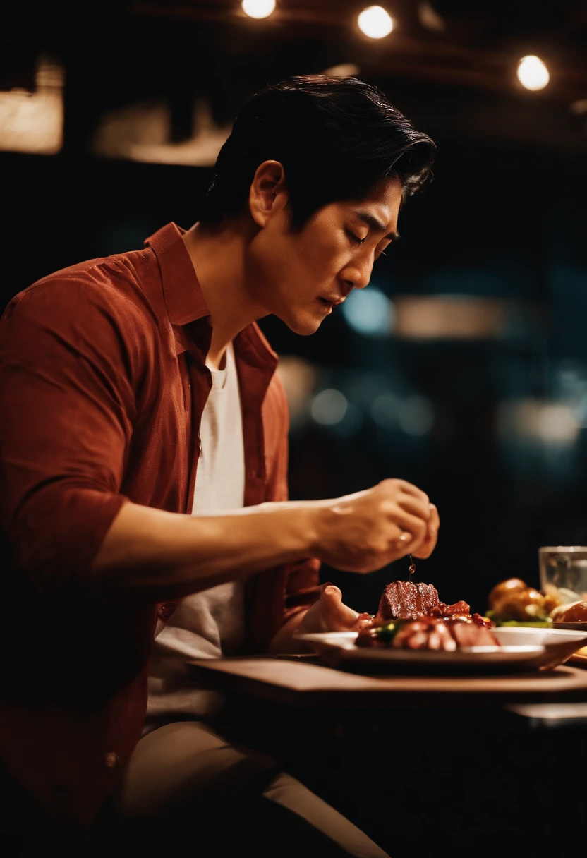 Takuya Kimura eating yakiniku