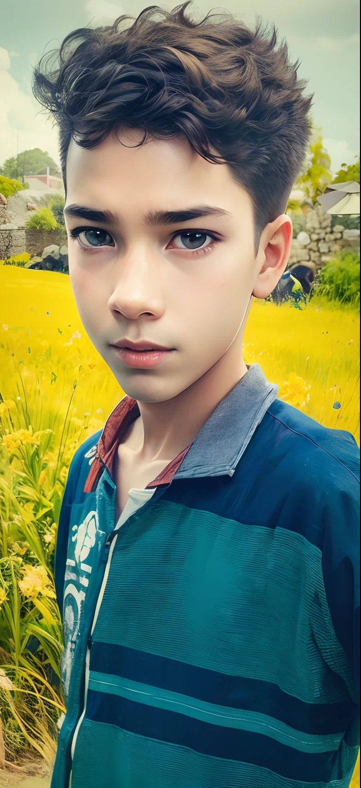 Realistic face.young boy.change background