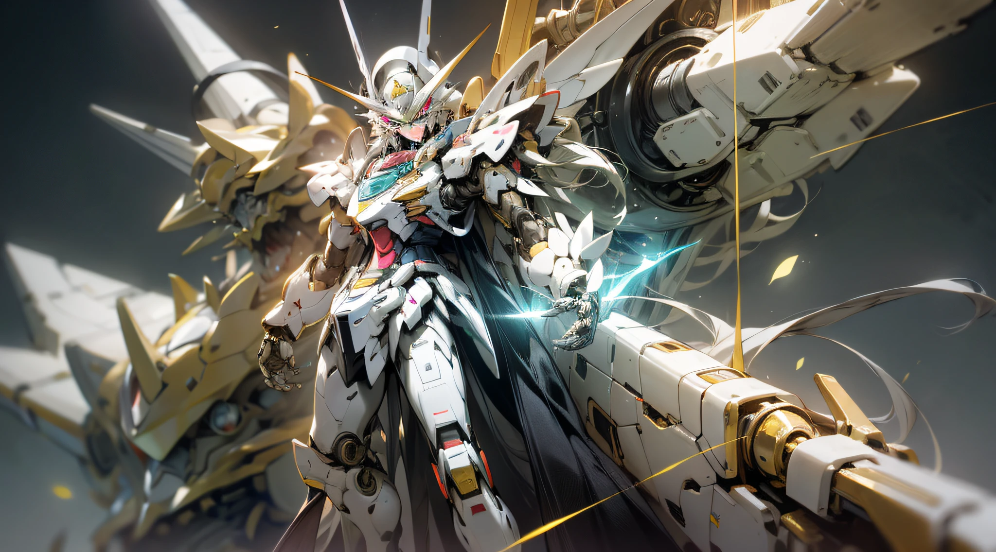 A Dragon Emperor on the bank, background sun surface, gold Saint Seiya limb armor, (cape), (dragon symbol: 1.5), (up to 00 Gundam Exia: 1.5), (mecha) (mechanical) (armor), (open leg: 1.3), perfect, (wide angle), (black background: 1.6), best quality, masterpiece, super resolution, (reality: 1.4), crazy details, unrealistic engine style, boca effect, David La Chapelle style shots, Bioluminescence palette: light blue, light gold, pale pink, bright white, wide angle, ultra-fine, cinematic still life, vibrant, Sakimichan style, perfect eyes, highest image quality 8K, inspired by Harry Winston, Canon EOS R 6 masterpiece "Chaos 50,--, under eye mole, ray tracing, surrealism, textured skin --s2