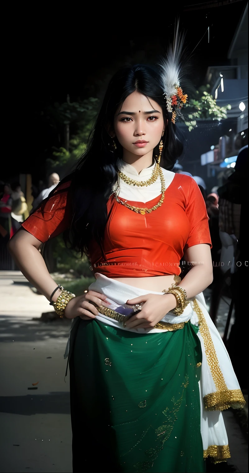 Manipur hindu girl, 25-year-old, traditional dress, gentle sun lighting on face , intricate facial details, flawless complexion, top-notch 3D rendering, hyper-realistic, shot on Indian road. photorealistic digital art trending on Artstation 8k HD high definition detailed realistic, detailed, skin texture, hyper detailed, realistic skin texture, armature, best quality, ultra high res, (photorealistic:1.4),, high resolution, detailed, raw photo, 400 camera f1.6 lens rich colors hyper realistic lifelike texture dramatic lighting unrealengine trending on artstation cinestill 800