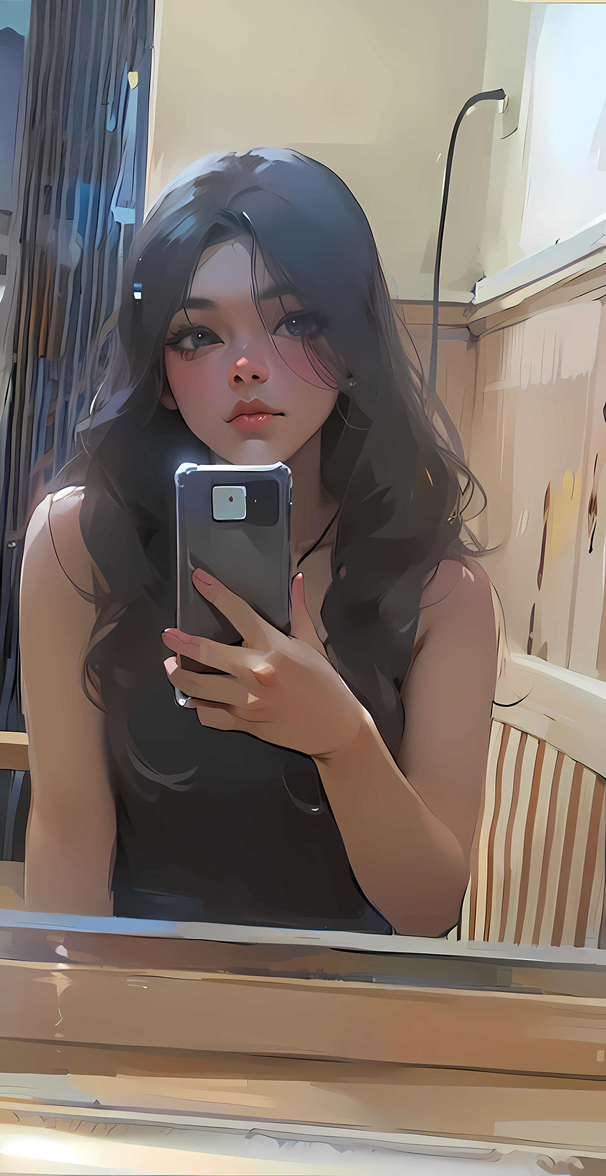 there is a woman that is taking a picture of herself in the mirror, 20 years old,