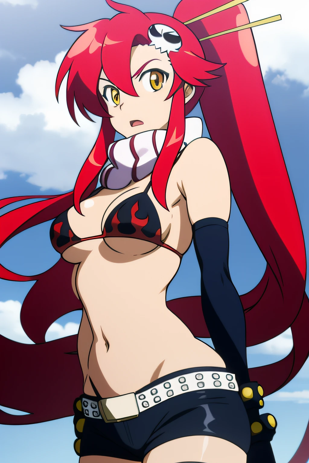 Yoko Littner retrato, yellow eyes,