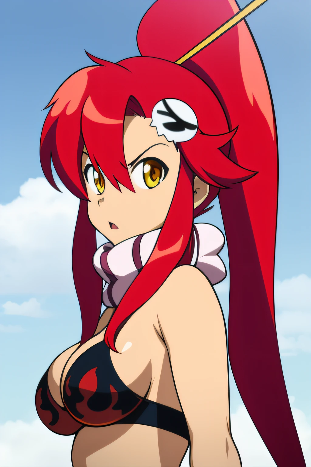 Yoko Littner retrato, yellow eyes,