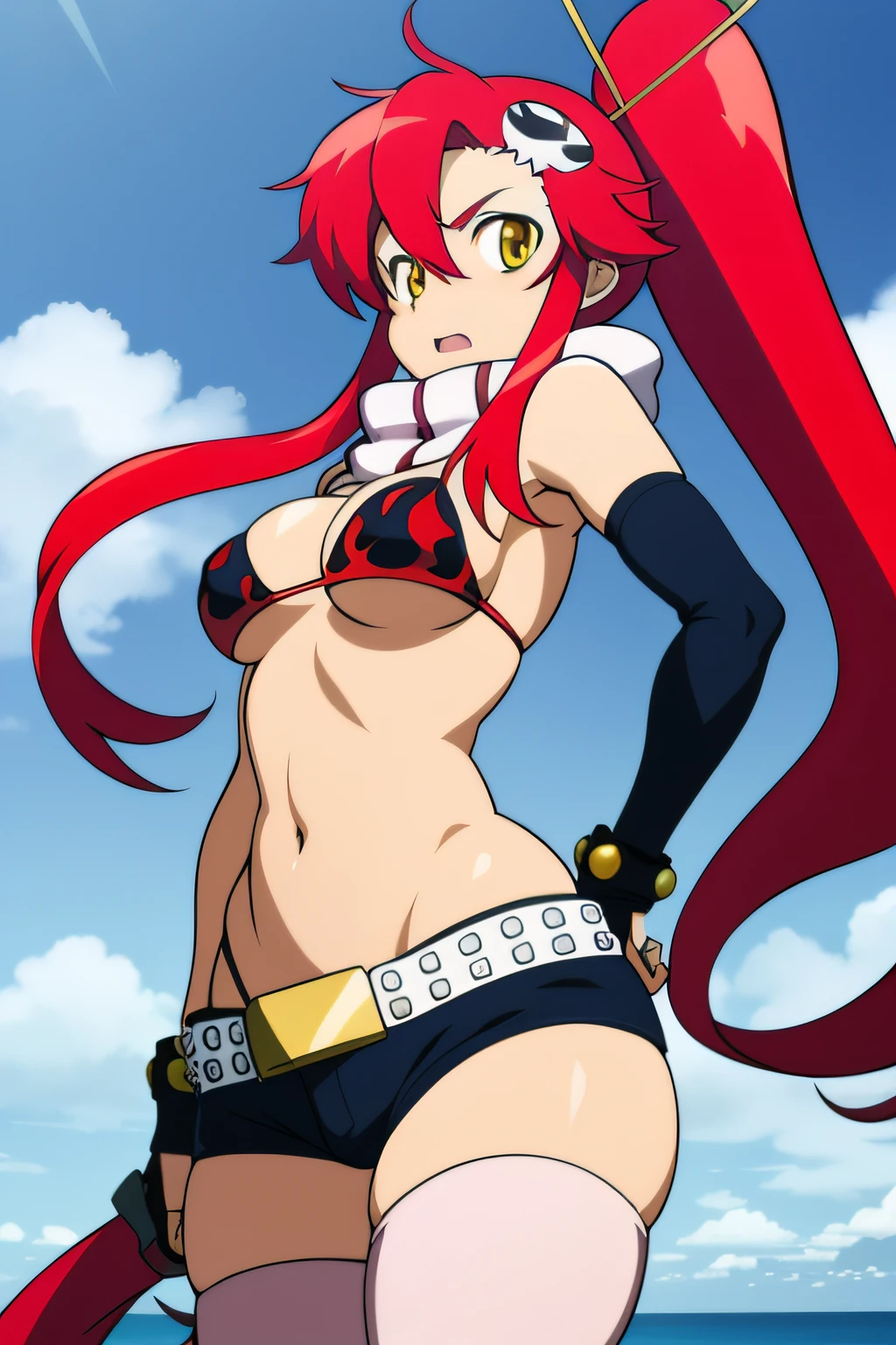 Yoko Littner retrato, yellow eyes,