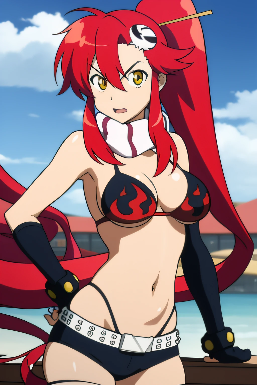 Yoko Littner retrato, yellow eyes,