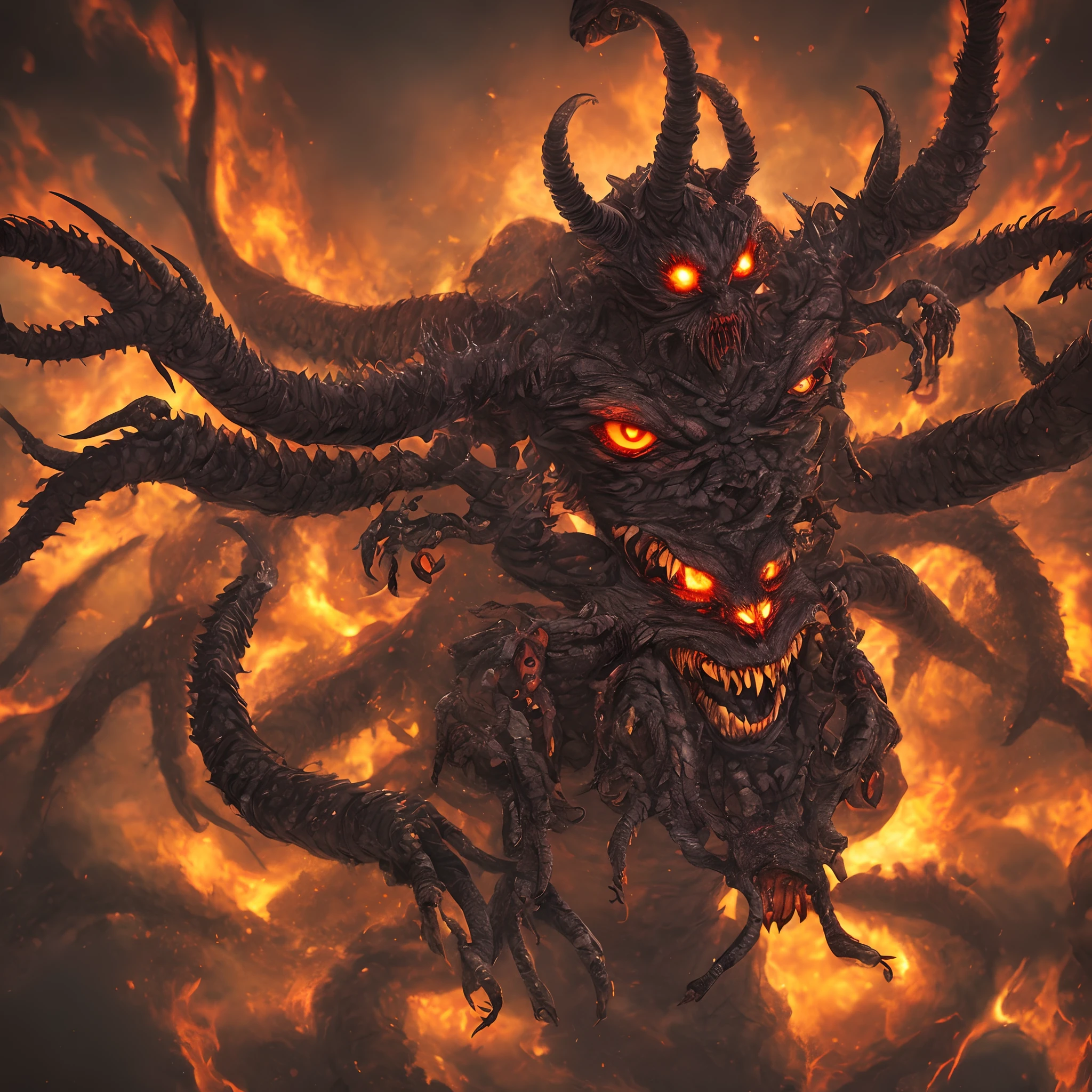 6-armed, 5-eyed demon