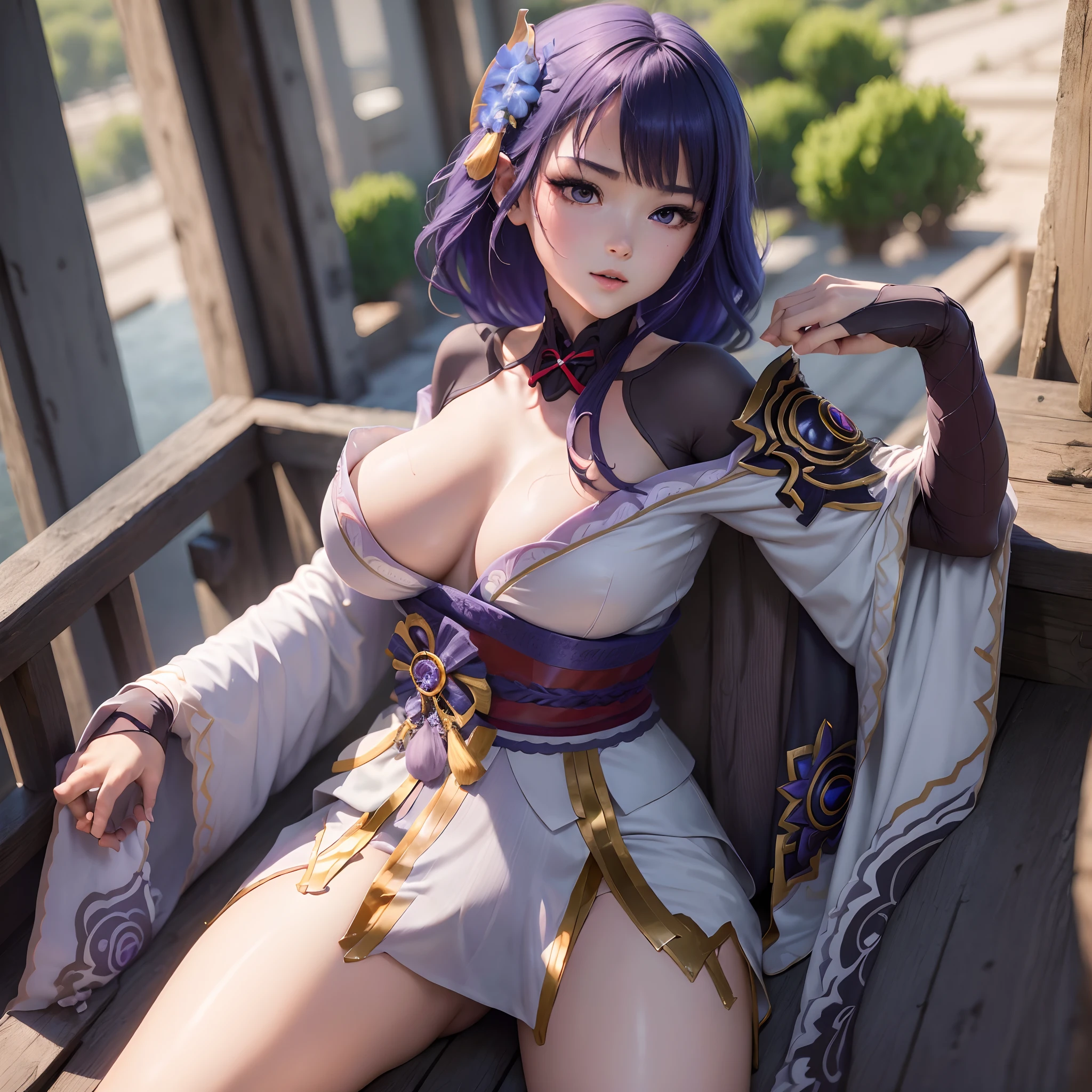 (Masterpiece, Best quality, 8K,Anime style, White skin,Large breasts，boot，girls，delicated，Hanfu，Full body photo，Legs and feet are lifted by hands，spread their legs，goddes