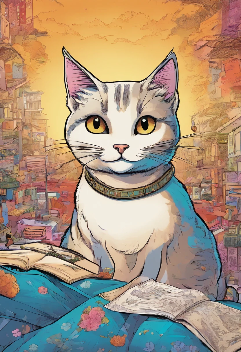 [(dramatic comic book:1.3) ::10], (intricate, colorful, multi-panel:1.3), (exaggerated style:1.2), BREAK (American Shorthair cat:1.2), (resilient, furry protagonist:1.2), (varied expressions:1.1), (tumultuous journey:1.2), (heartwarming reunion:1.1), (highly detailed:1.15), (emotional narrative:1.2), (owner:1.15), (vibrant storytelling:1.2)