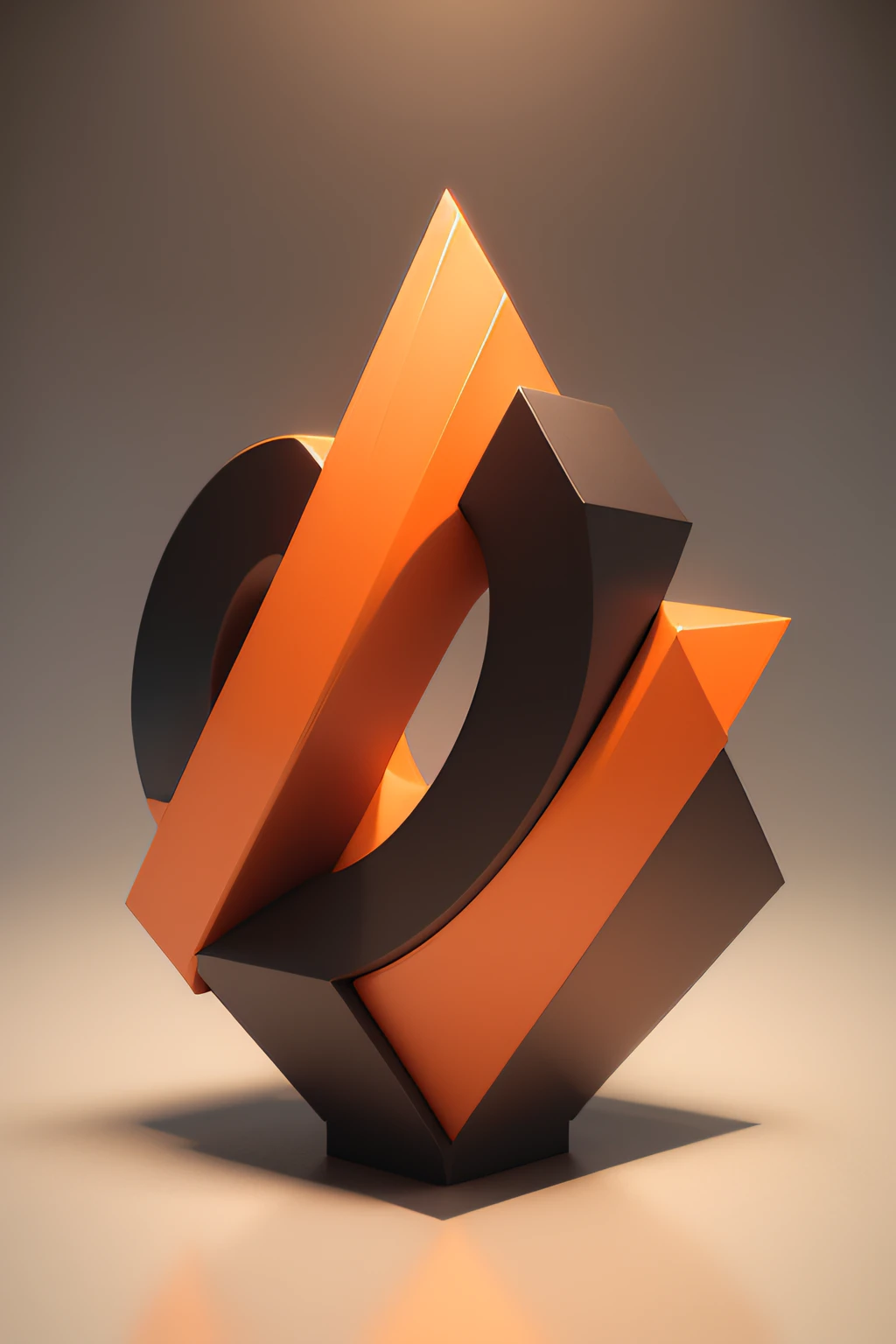 Infinity symbol with 3D aesthetics render with orange and gray elements, em um fundo branco