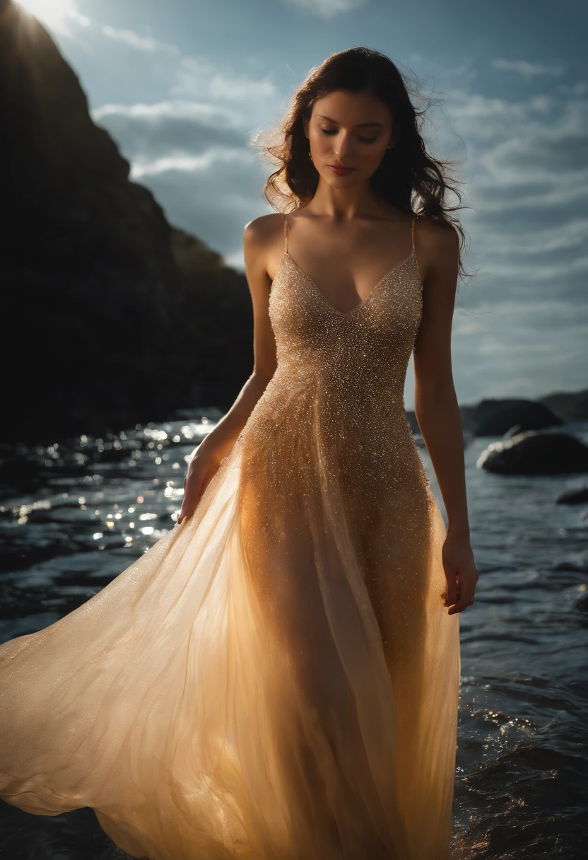 32K, RAW photo,(full bodyesbian)(Masterpiece), (Best quality), ((Ultra-detailed)), (Hyperrealistic), (Highly detailed photo),(She herself fluoresces as a whole:1.5),8K, RAW photo, , stars, Night sky,Moon,ventania, Best quality, Masterpiece, highdetailRAWcolorphoto, profesional photo,(highdetailskin:1.2), (The skirt glows faintly:1.7), Cinematic lighting, Photorealistic, Very beautiful young lady in marble rocks, dramatic pose, Delicate and delicate fluorescent sparkling ancient Greek style pearl dress, Shining, The sheen, Crisp, flirty, Epic, Focus, Artistic, Very bright, Complex hairstyles, Pattern, bas relief