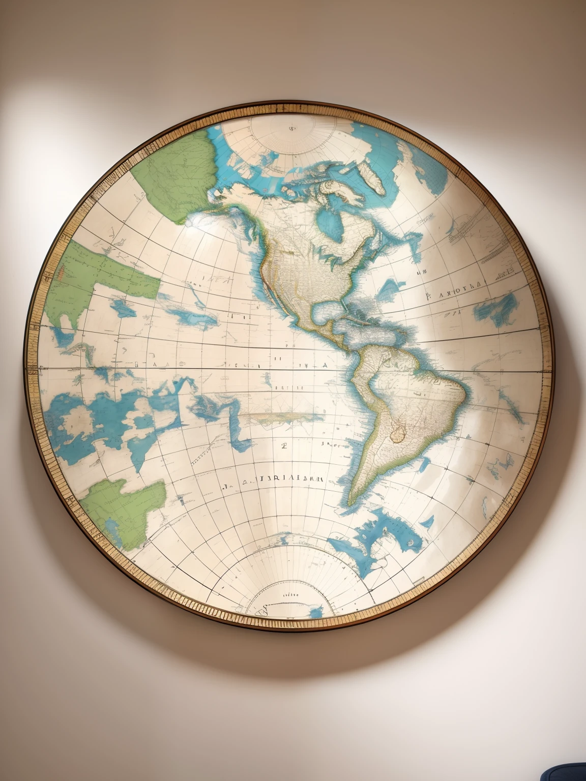 arafed map of the world on a wall in a living room, north hemisphere, ancient map, based on geographical map, large globe, cartography map art, 1 7 0 0 s atlas, highly detailed map, world map, masterpiece work of art, nautical maps, highly detail, highly detailed etching, black and white engraving, cartography