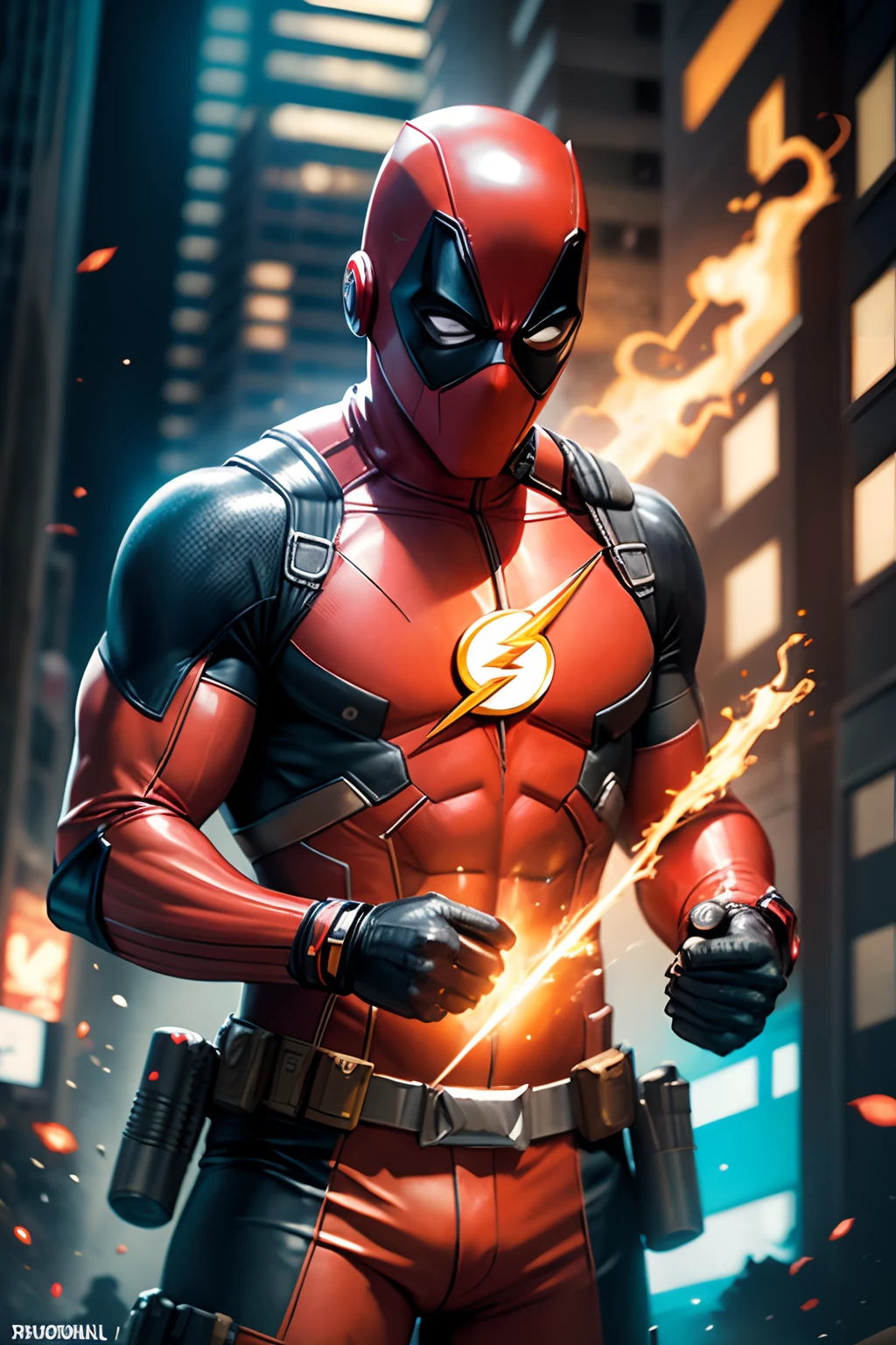 Flashpool, a hero combining elements of both Flash and Deadpool