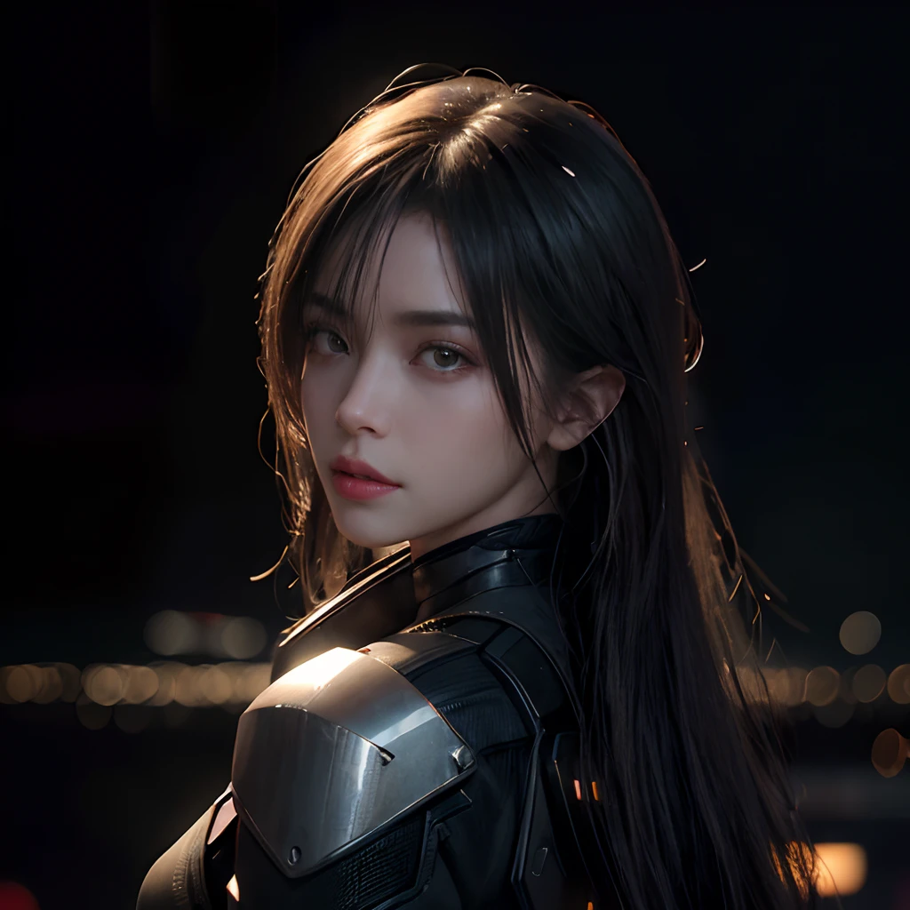 Hyper realistic, Lifelike texture, Dramatic Lighting, (Best Quality:1.1), depth of fields, during night, in a futuristic cyberpunk city, nffsw, Shallow depth of field, Broad light, High contrast, Backlighting, bloom, light glow, chromatic abberation, Sharp Focus, Futuristic clothes, Silk jacket, beauty512, Ying-chu,